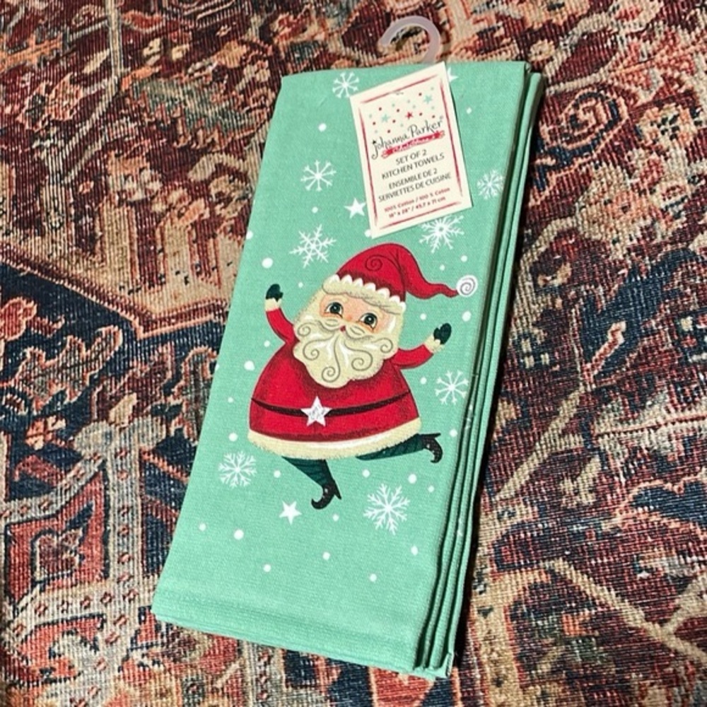 Johanna Parker Vtg Santa Teatowels